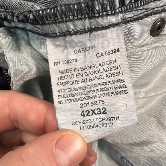 Lee Extreme Motion Men's 42x32 Dark Wash Athletic Fit Tapered Leg Jeans Stretch - Picture 4 of 15